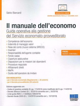 Immagine di Il manuale dell'economo. Guida operativa alla gestione del servizio economato-provveditorato