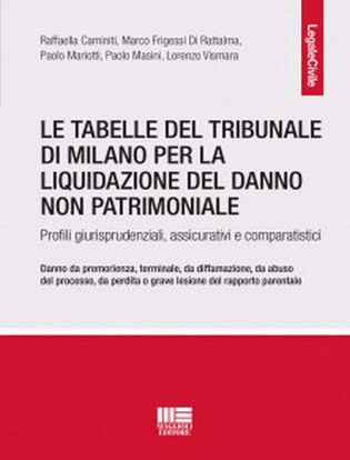 Immagine di Le tabelle del tribunale di Milano per la liquidaizone del danno non patrimoniale.