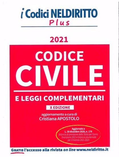 Immagine di Codice civile e leggi complementari 2021