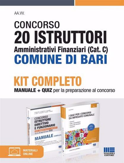 Immagine di Concorso 20 istruttori amministrativi finanziari (Cat. C) Comune di Bari. Kit completo. Con Contenuto digitale per accesso on line