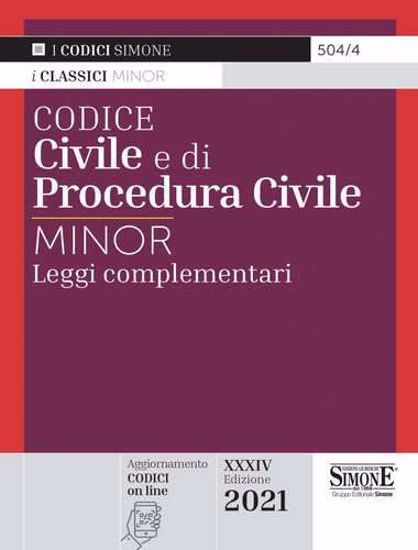 Immagine di Codice civile e di procedura civile. Leggi complementari Minor. Ed. gennaio 2021