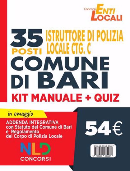 Immagine di Comune di Bari. 35 posti Istruttore di Polizia Locale Cat. C. Kit Manuale + Quiz