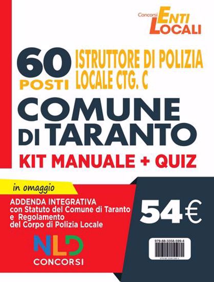 Immagine di Comune di Taranto: 60 Posti Polizia Locale Cat. C. Kit Manuale + Quiz per concorso Vigile Urbano