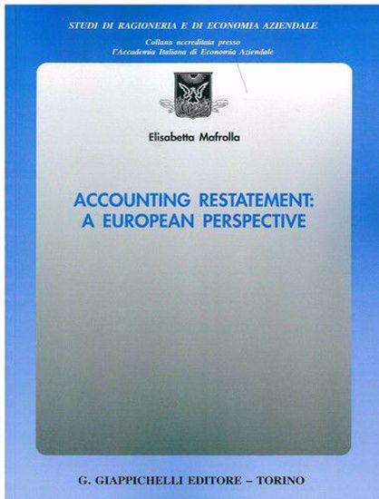 Immagine di Accounting restatement: a European perspective