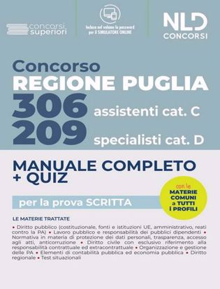 Immagine di Concorso Regione Puglia 2022: Manuale Completo per 209 Specialisti cat. D + 306 Assistenti Cat. C Vari profili