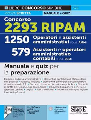 Immagine di Concorso 2293 RIPAM – 1250 Operatori e Assistenti amministrativi (cod. AMM) – 579 Assistenti e Operatori amministrativo contabili (cod. ECO) – Manuale – 372
