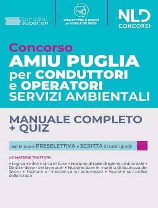 Immagine di Concorso AMIU Regione Puglia per conduttori e operatori servizi ambientali. Manuale completo. Quiz. Con software di simulazione