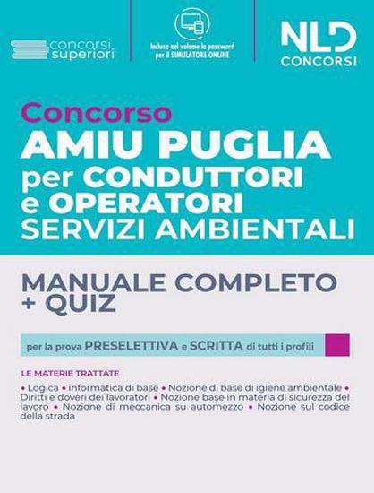 Immagine di Concorso AMIU Regione Puglia per conduttori e operatori servizi ambientali. Manuale completo. Quiz. Con software di simulazione