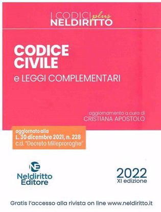 Immagine di Codice Civile e leggi complementari Febbraio 2022.