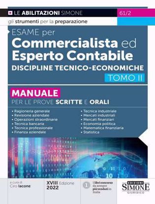 Immagine di Esame per Commercialista ed Esperto Contabile – Discipline Tecnico-economiche – Tomo II