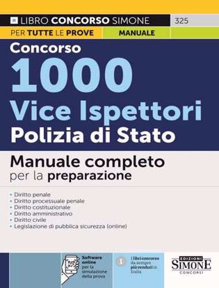 Immagine di Concorso 1000 vice ispettori Polizia di Stato. Manuale completo per la preparazione