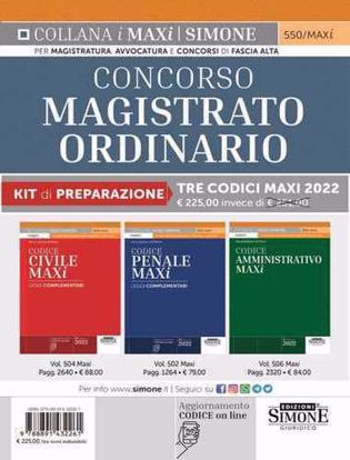 Immagine di Kit di preparazione concorso Magistrato Ordinario. Tre codici Maxi 2022: civile, penale, amministrativo 2022
Opera in 3 volumi