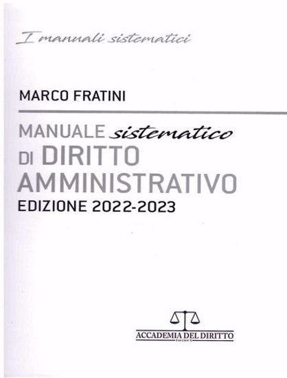 Immagine di Manuale sistematico di diritto amministrativo 2022-2023