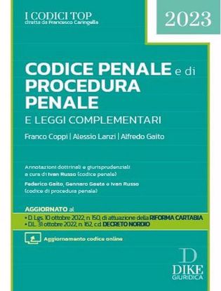 Immagine di Codice Penale e Codice di procedura penale e leggi complementari 2023 - TOP