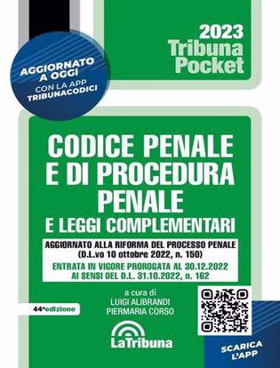 Immagine di Codice penale e di procedura penale e leggi complementari Pocket. Con App Tribunacodici - Novembre 2022