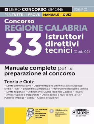 Immagine di Concorso Regione Calabria 33 Istruttori direttivi tecnici (COD. 02) – Manuale