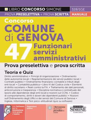 Immagine di Concorso Comune di Genova 47 Funzionari servizi amministrativi. Prova preselettiva e prova scritta – Teoria e Quiz