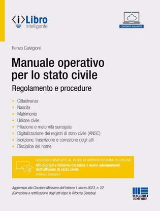 Immagine di Manuale operativo per lo stato civile. Regolamento e procedure