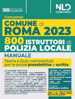 Immagine di Concorso Comune di Roma. 800 agenti della polizia locale. Manuale + Quiz commentati