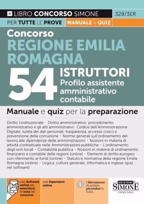 Immagine di Concorso Regione Emilia Romagna 54 Istruttori Profilo assistente amministrativo contabile – Manuale e quiz per la preparazione