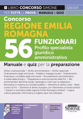 Immagine di Concorso Regione Emilia Romagna 56 Funzionari Profilo specialista giuridico amministrativo – Manuale e quiz per la preparazione