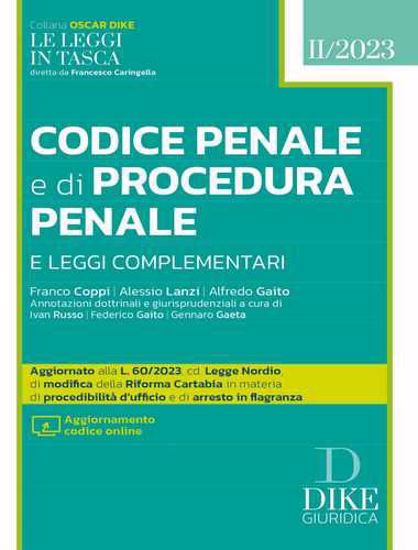 Immagine di Codice Penale e Codice di Procedura Penale e leggi complementari – Pocket II/2023