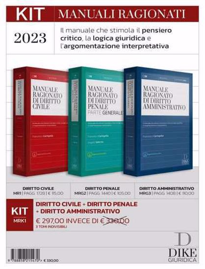 Immagine di Kitb Manuali Ragionati 2023. Diritto Civile + Diritto Penale PG. + Diritto Amm.tivo