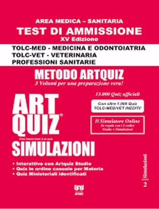 Immagine di ArtQuiz Simulazioni XV Edizione A.A. 2023 / 2024 - Test di ammissione per Medicina, Odontoiatria, Veterinaria, Professioni Sanitarie e Biotecnologie