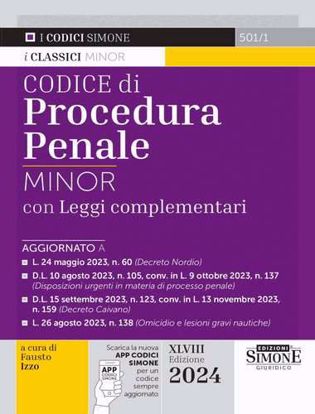 Immagine di Codice di procedura penale con leggi complementari 2024. Ediz. minor