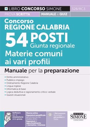 Immagine di Concorso Regione Calabria. 54 posti Giunta regionale. Manuale per la preparazione prova scritta + quiz