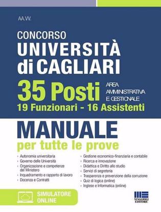 Immagine di Concorso Università di Cagliari. 35 posti area amministrativa e gestionale. 19 Funzionari e 16 Assistenti. Manuale per tutte le prove